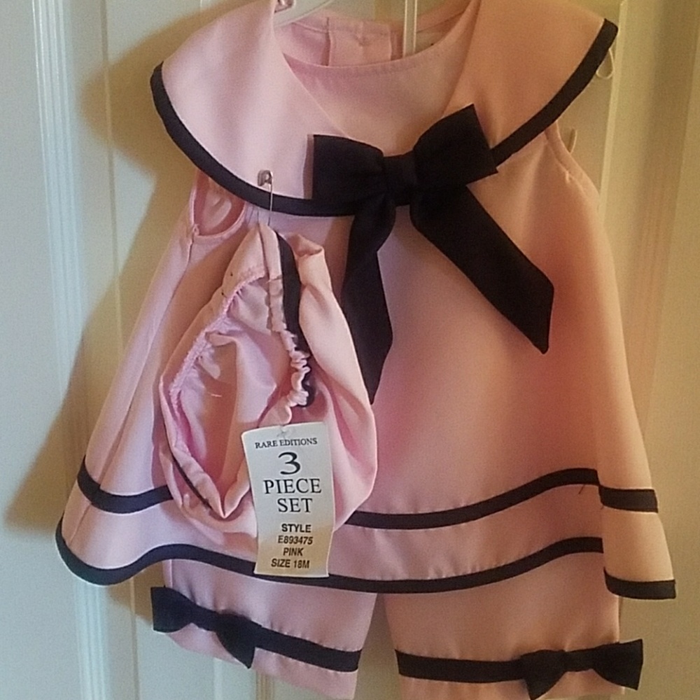 Pink and blue little girl outfit