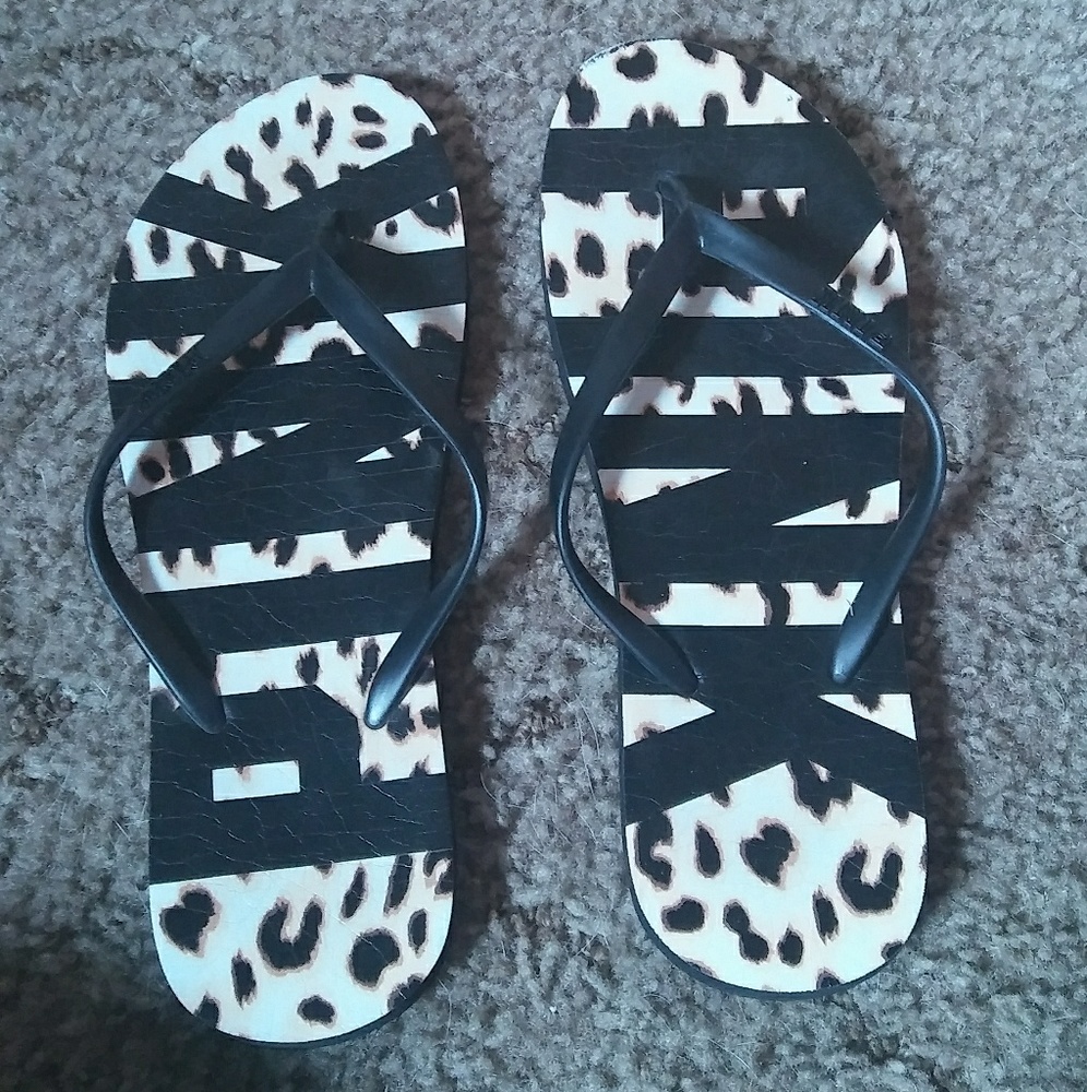 PINK Cheetah Flip Flops