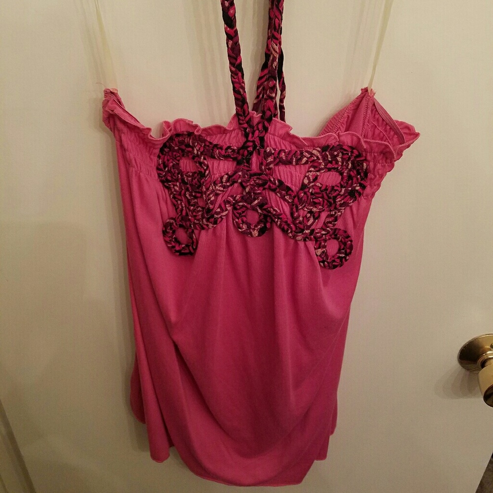 Pink Abstract Halter Top