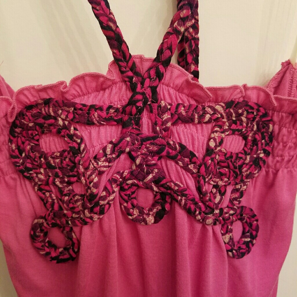 Pink Abstract Halter Top - Picture 2 of 4