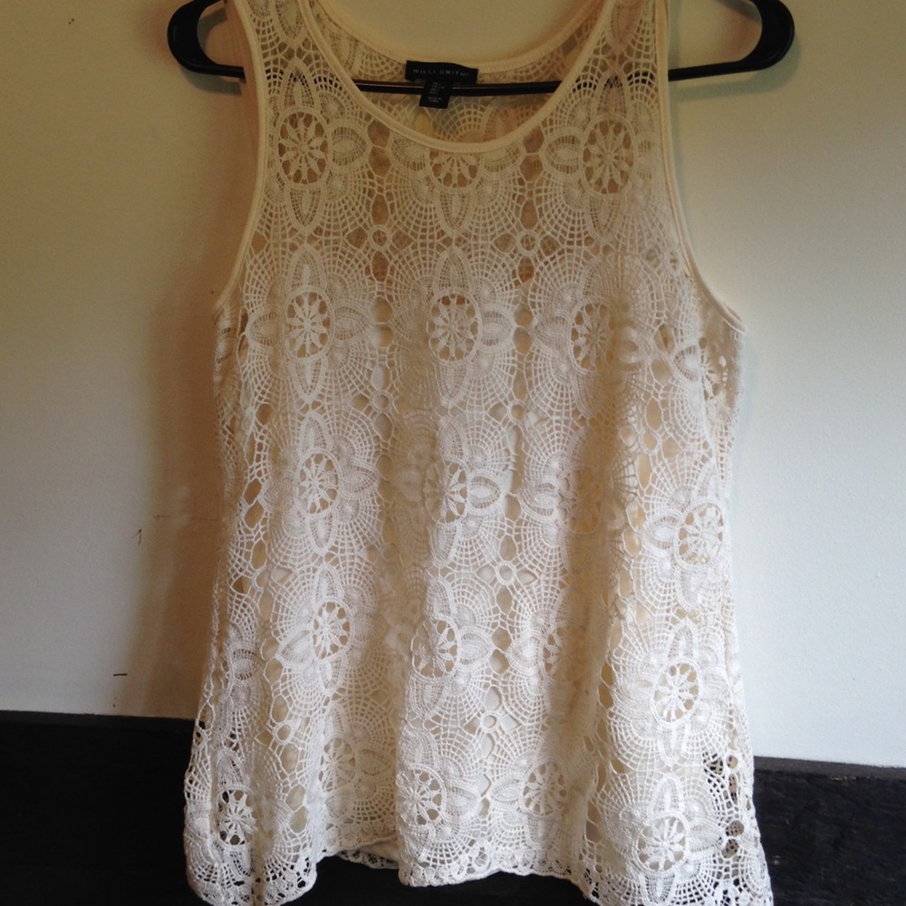 Willi Smith crocheted tank top