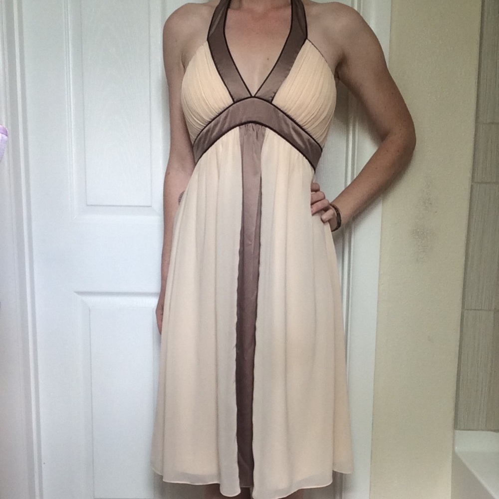 Blush and Taupe Halter Dress