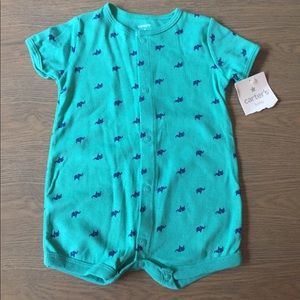 Carter's elephant print boy's snap romper 3mth NWT