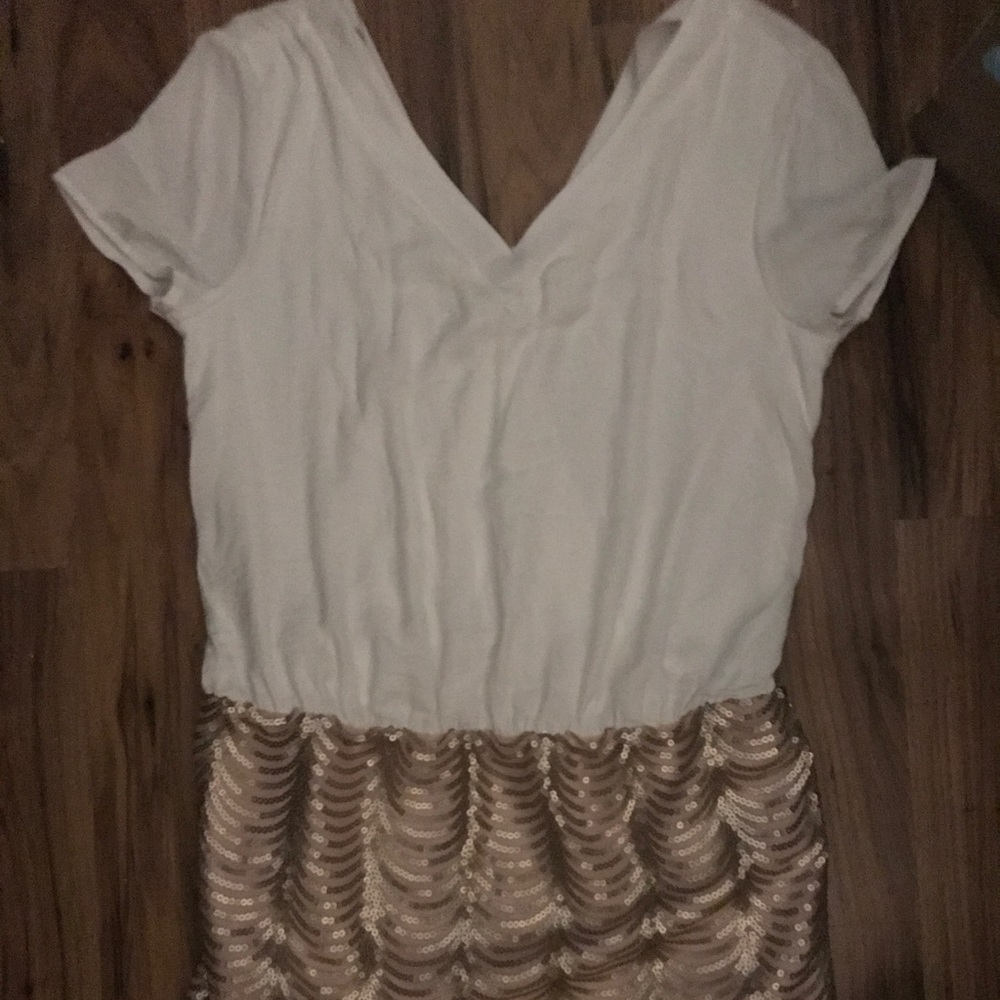 T shirt sequin skirt mini dress
