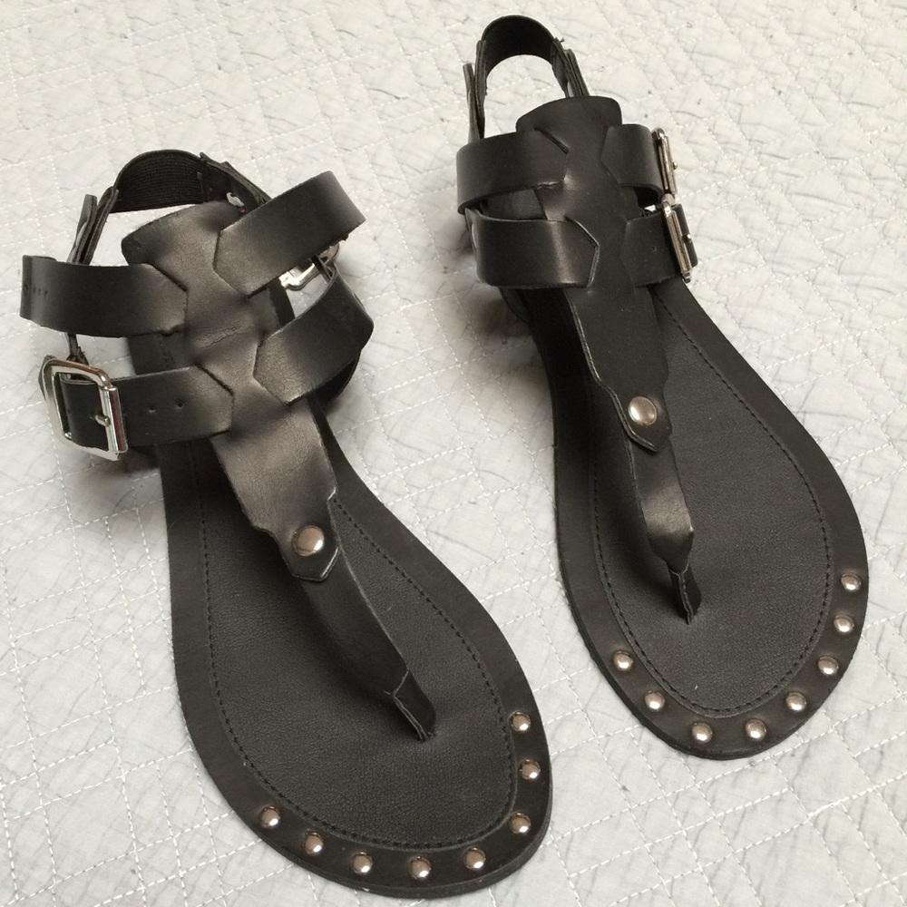 Black gladiator type sandals