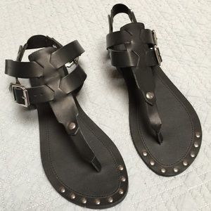 Black gladiator type sandals