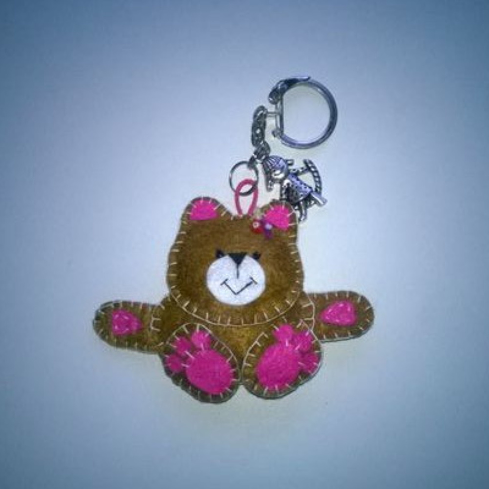 Bear Felted cloth Charm Key chain suspension