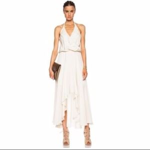 Haute Hippie Silk Ruffle Trim High Low Dress Small