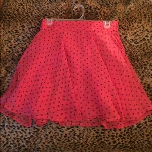 Delia's pink skirt with navy blue hearts, kawaii!