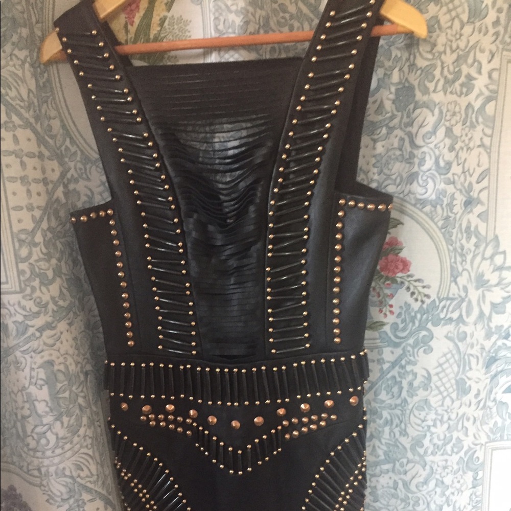 Nastygal black leather dress