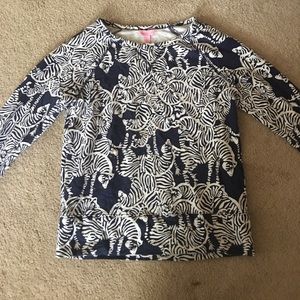 Lilly Pulitzer Navy/White Zebra Sweatshirt, S