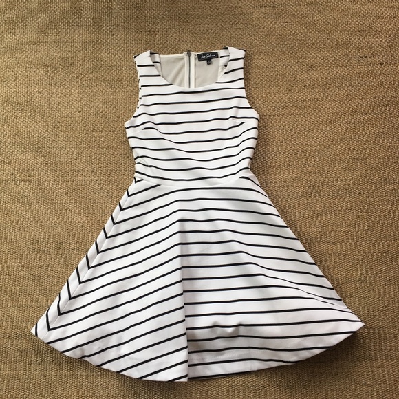 Sam Edelman Dresses & Skirts - Sam Edelman Ivory/Black Striped Mesh Dress 6