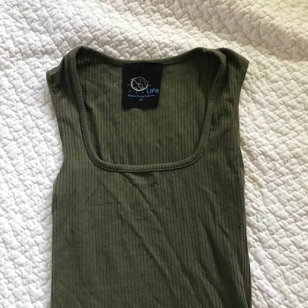 Blue Life by Planet Blue Ribbed Green Bodysuit - Picture 2 of 6