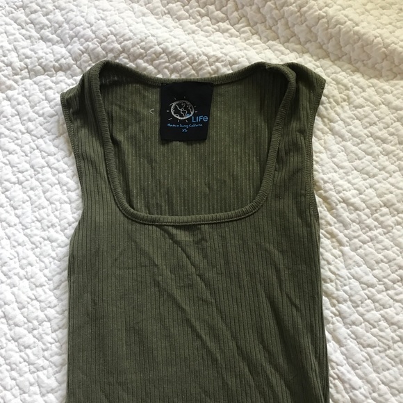 Blue Life by Planet Blue Ribbed Green Bodysuit - Picture 2 of 6