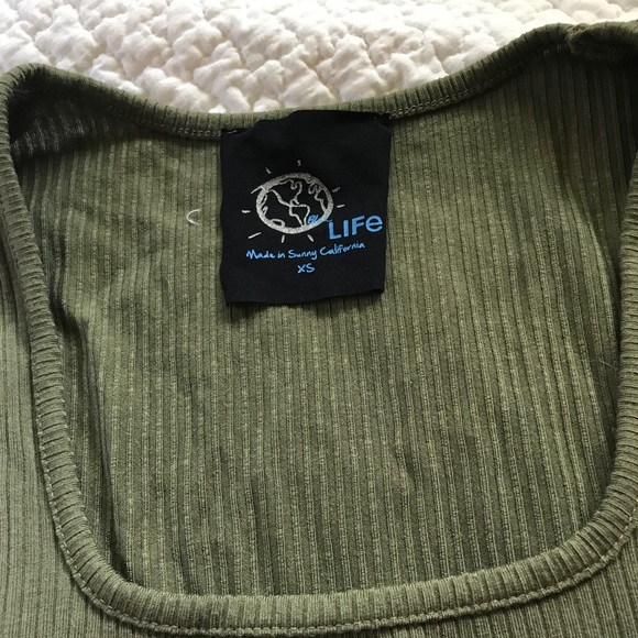 Blue Life by Planet Blue Ribbed Green Bodysuit - Picture 3 of 6