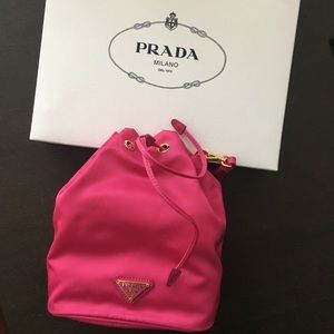 Prada Drawstring Pink Pouch