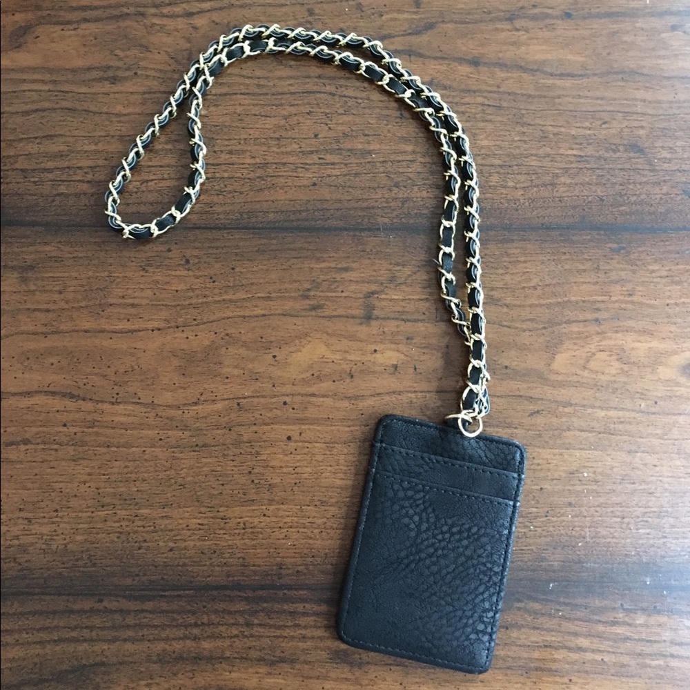 Black wallet/id holder chain