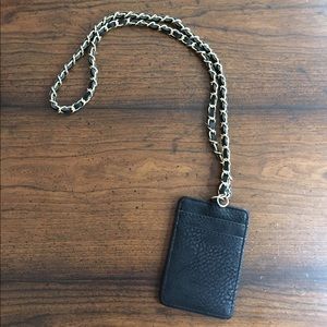 Black wallet/id holder chain