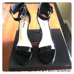 Black open-toe heels