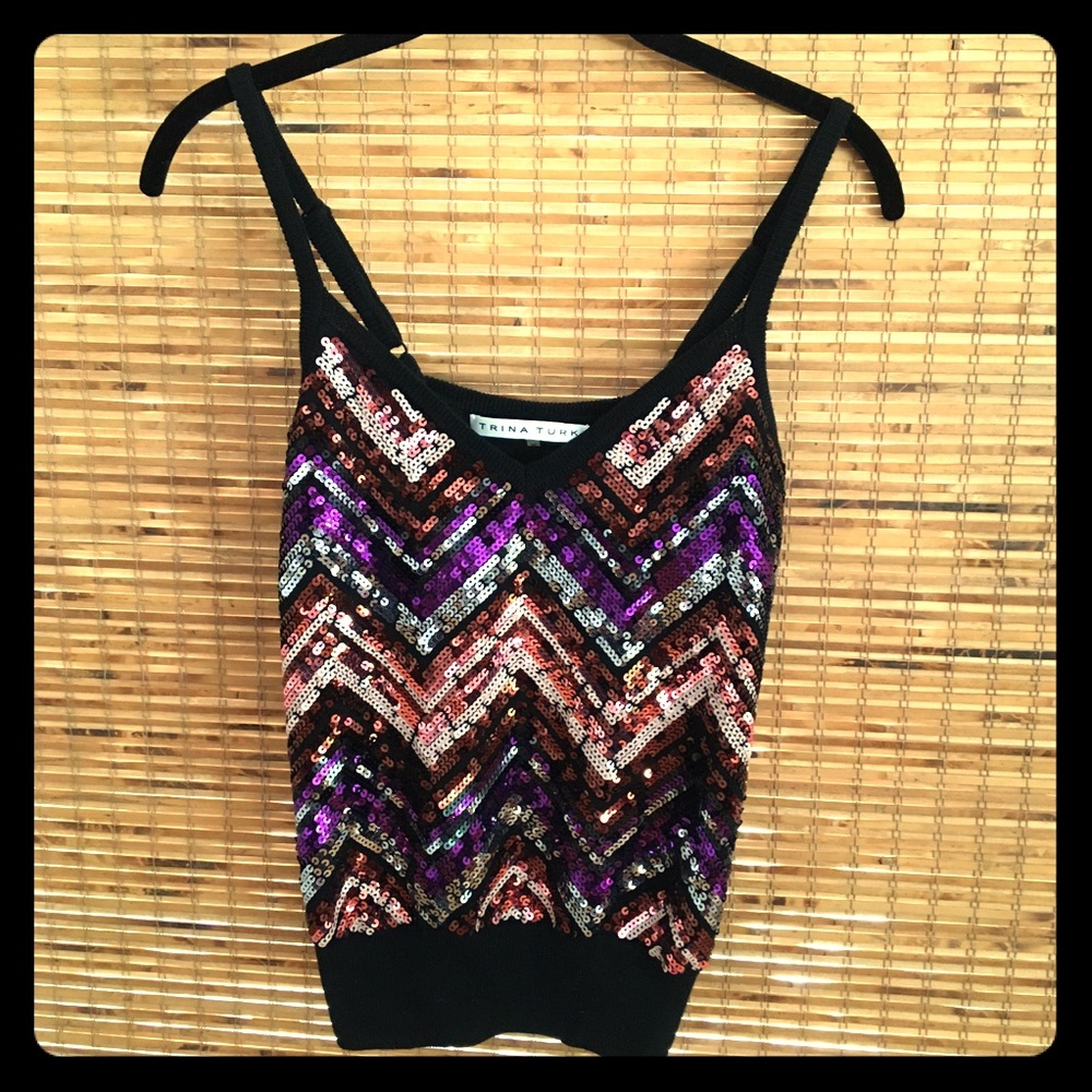 Trina Turk sequin sweater tank