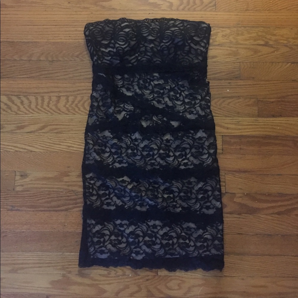 Bebe Lace Overlay Cocktail Dress