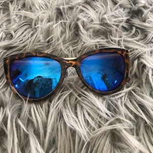 Blue Reflective Tortoise Framed Sunglasses