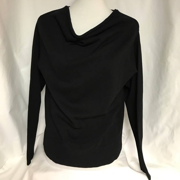 Black draped neck sweater - Picture 1 of 2