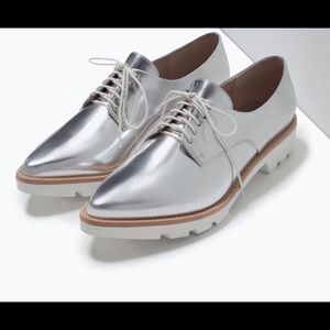 Zara Metallic Oxfords
