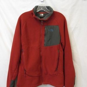 NORTHFACE RED ZIP UP FLEECE
