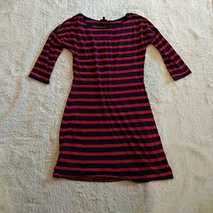 Express Red & Blue Striped Dress