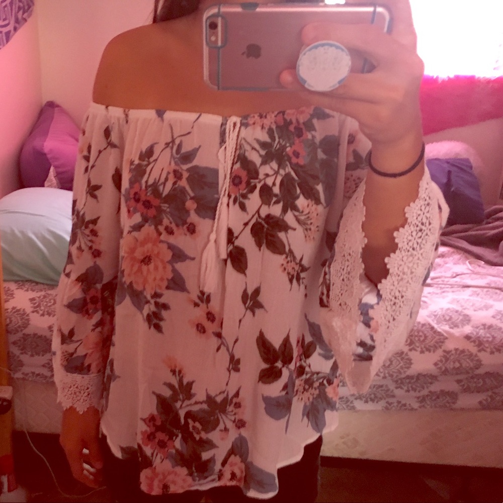 BRAND NEW floral off the shoulder top
