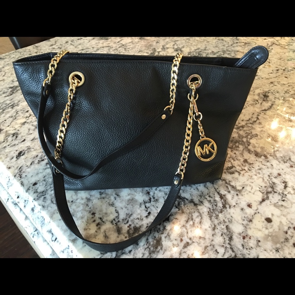 SOLD Authentic Michael Kors Soft Black Leather Bag