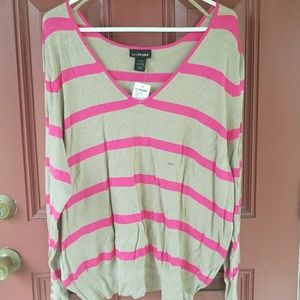 Pink and brown striped sweater