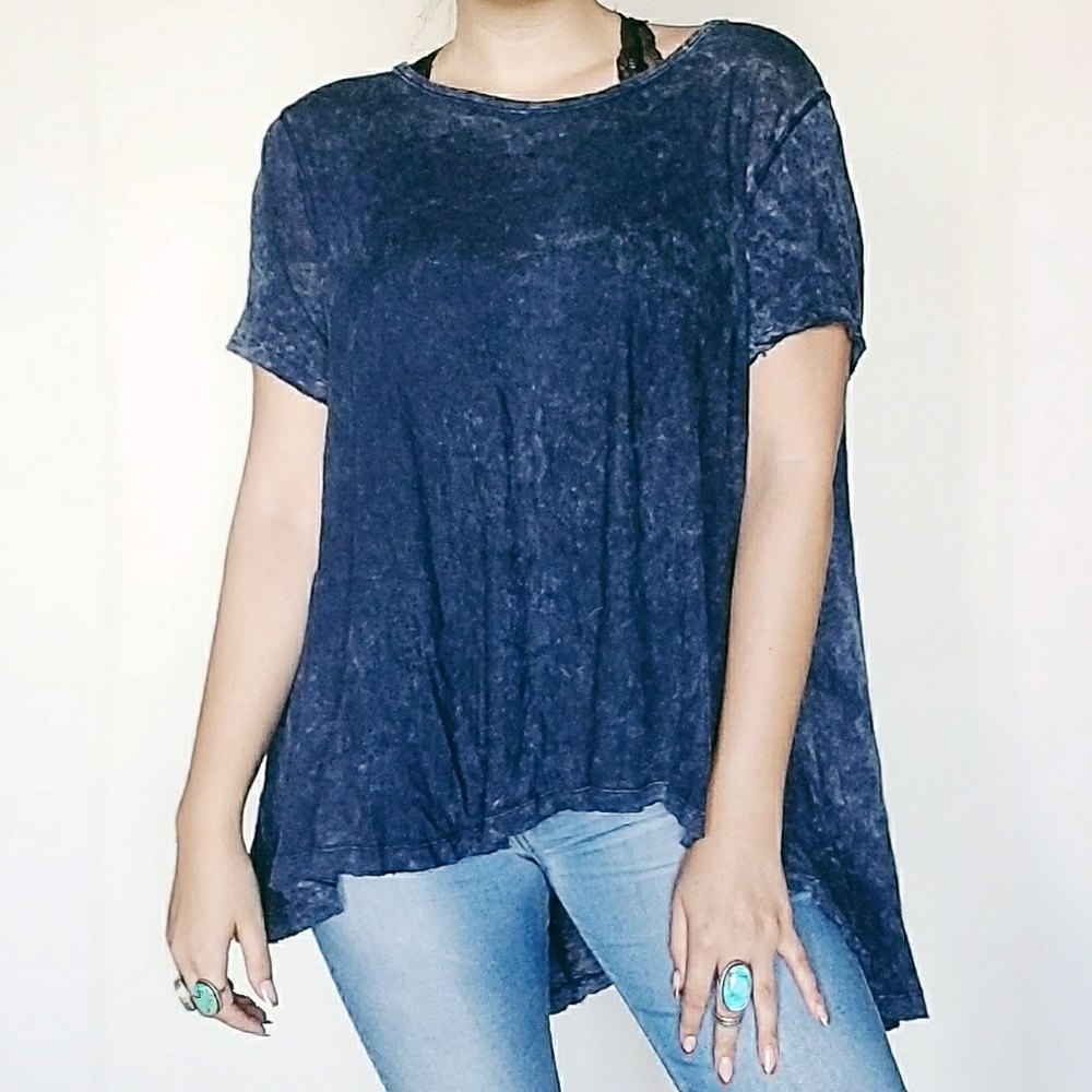 Free People Oversized Stonewashed Tee - XS