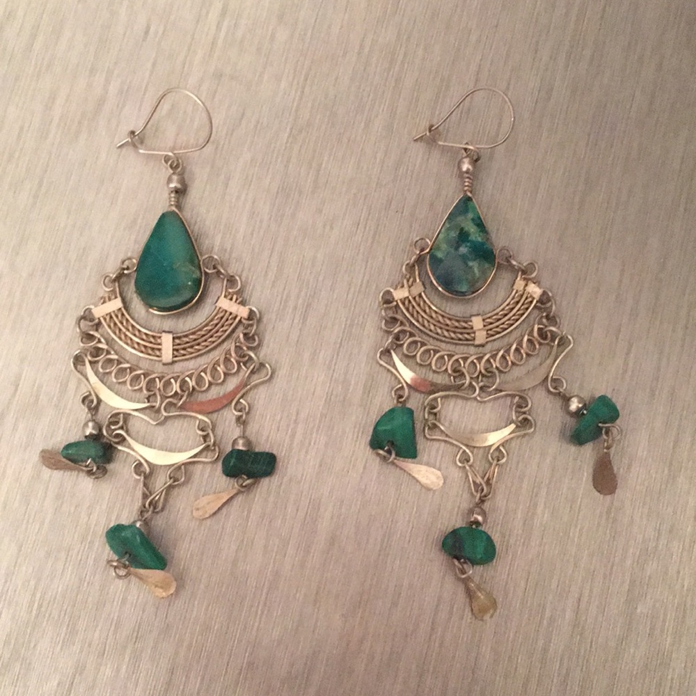 Genuine stone earrings