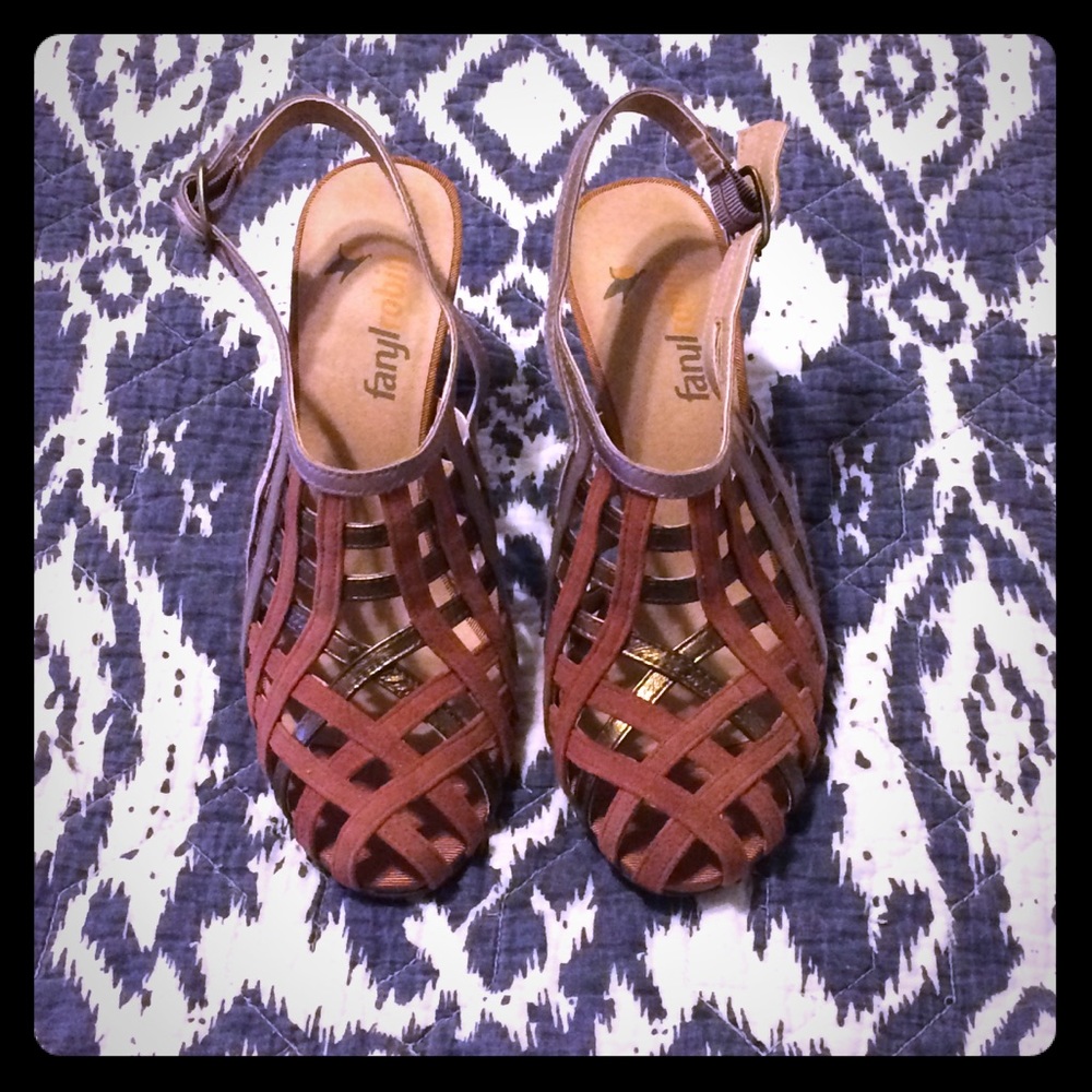 Anthropologie Pink and Gold Heels