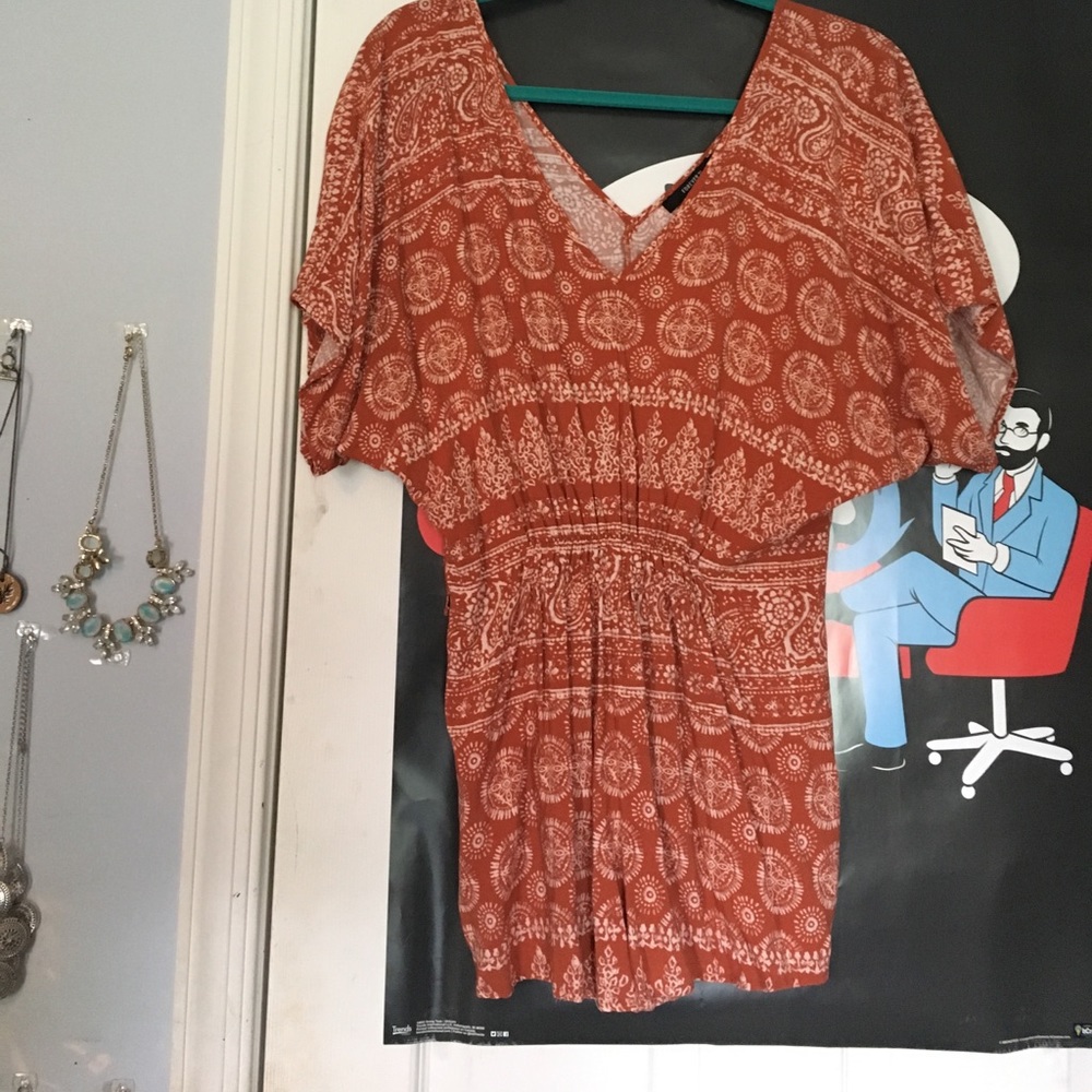 Orange Patterned Romper! FOREVER 21