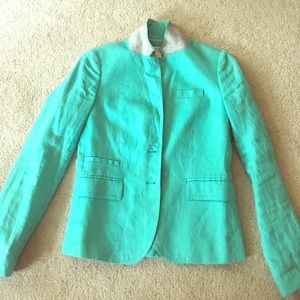 J.Crew Turquoise Linen Blazer, Size 2!