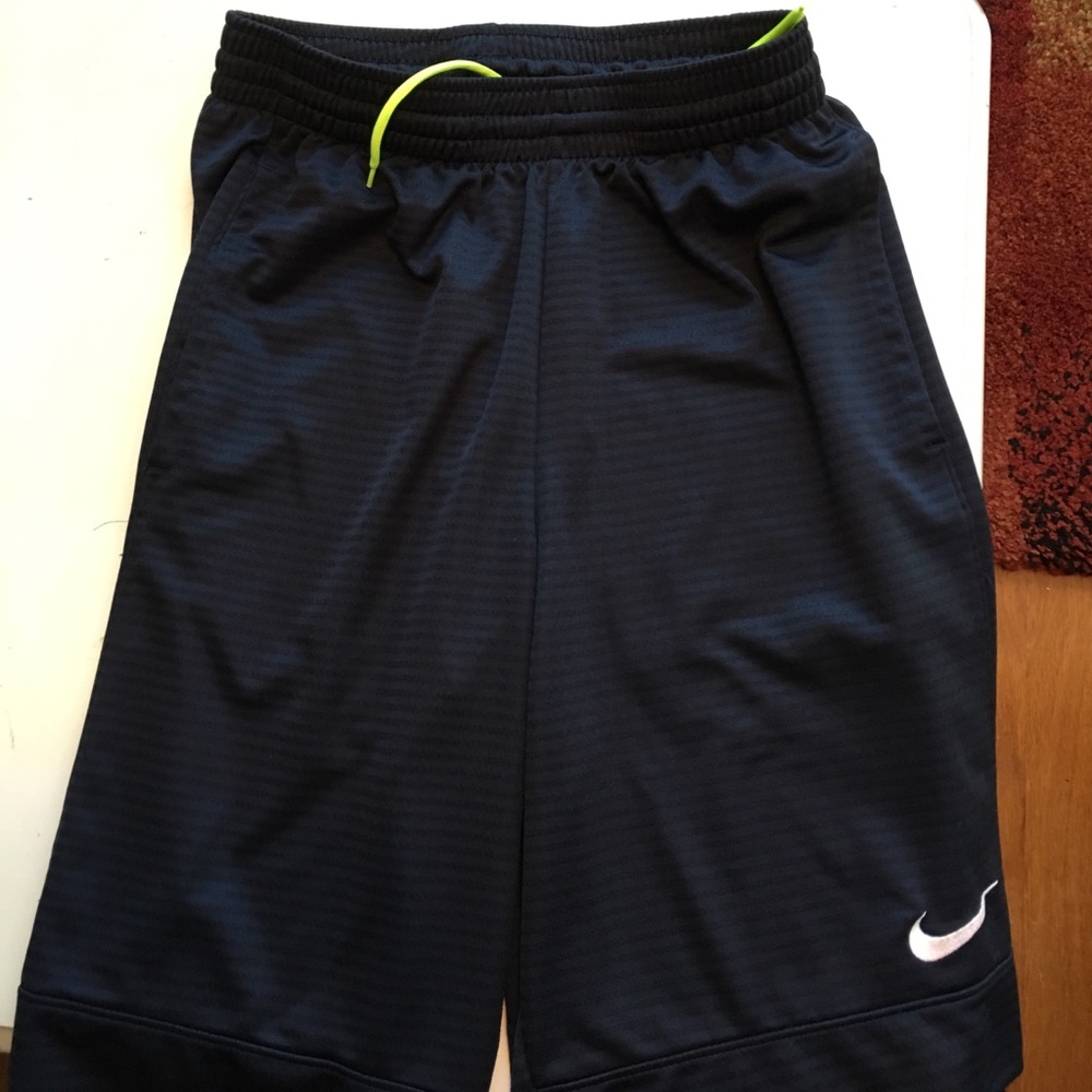 Nike shorts. Navy with subtle black stripes