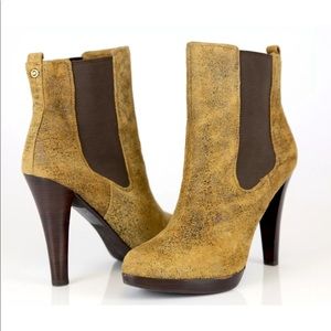 MICHAEL KORS Size 9.5 M Brown Leather Ankle Boots