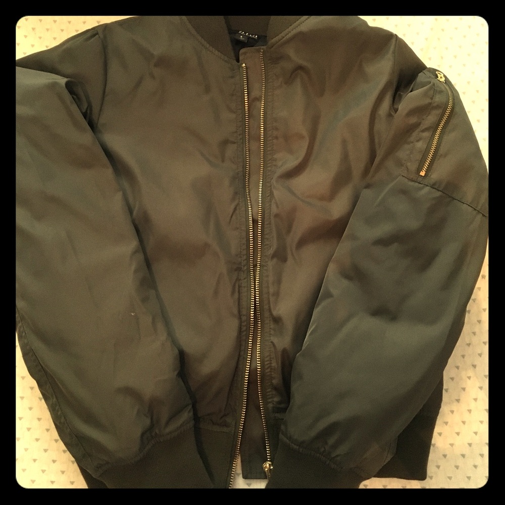 Dark green bomber jacket