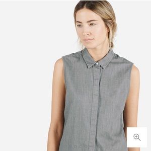 Everlane The Poplin Sleeveless in Grey Denim XS