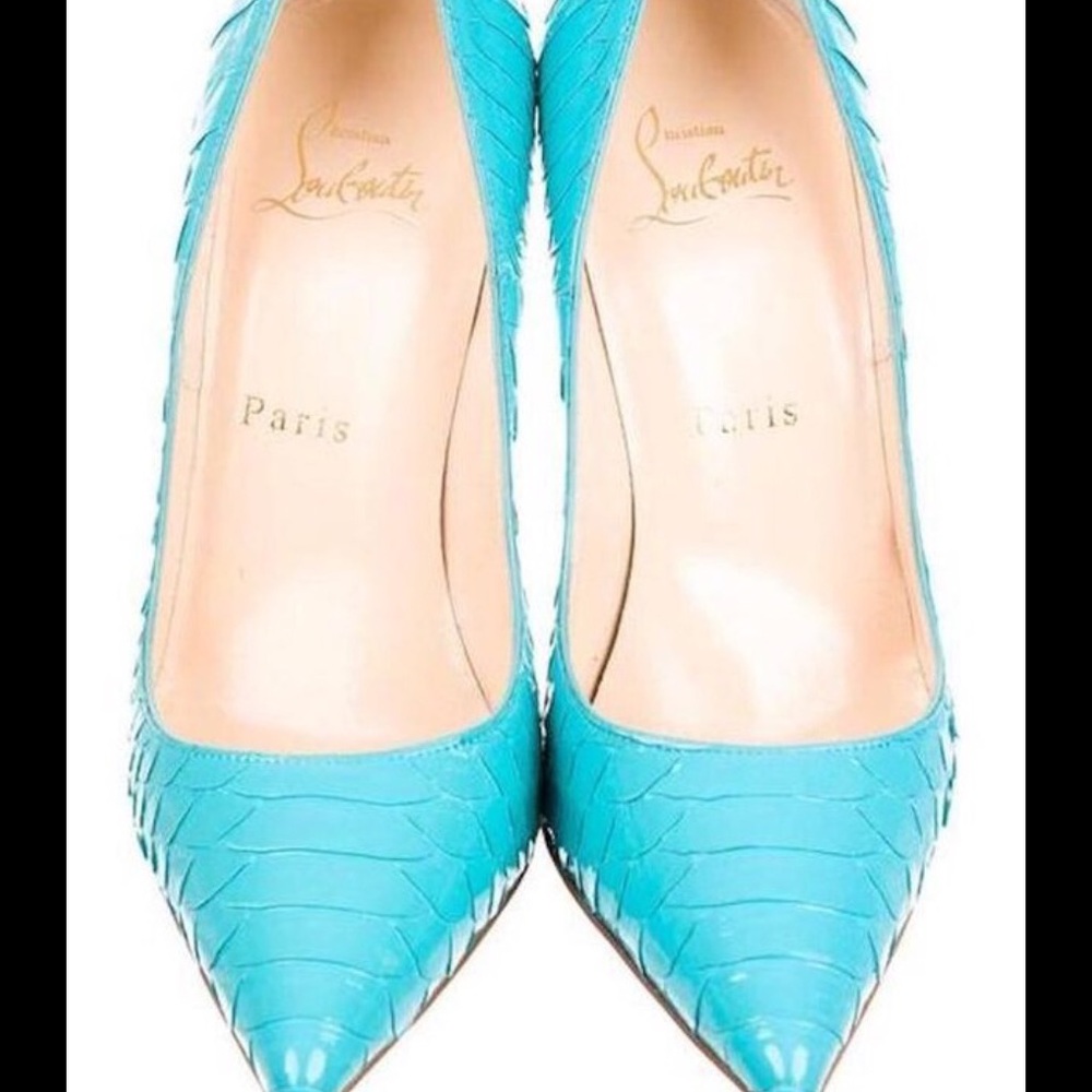 Christian Louboutin Python Pacific Blue So Kate - Picture 3 of 3