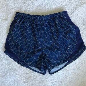 Nike blue and green athletic shorts