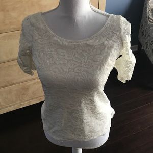 Cute lace tee with plain back