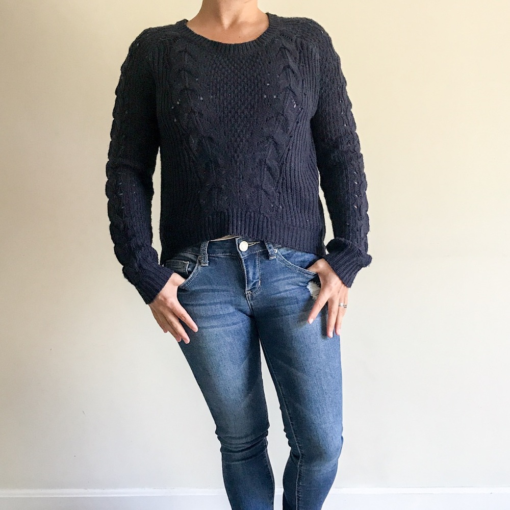 Navy Blue Knit Sweater