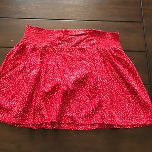 Red and white polka dot gap skirt