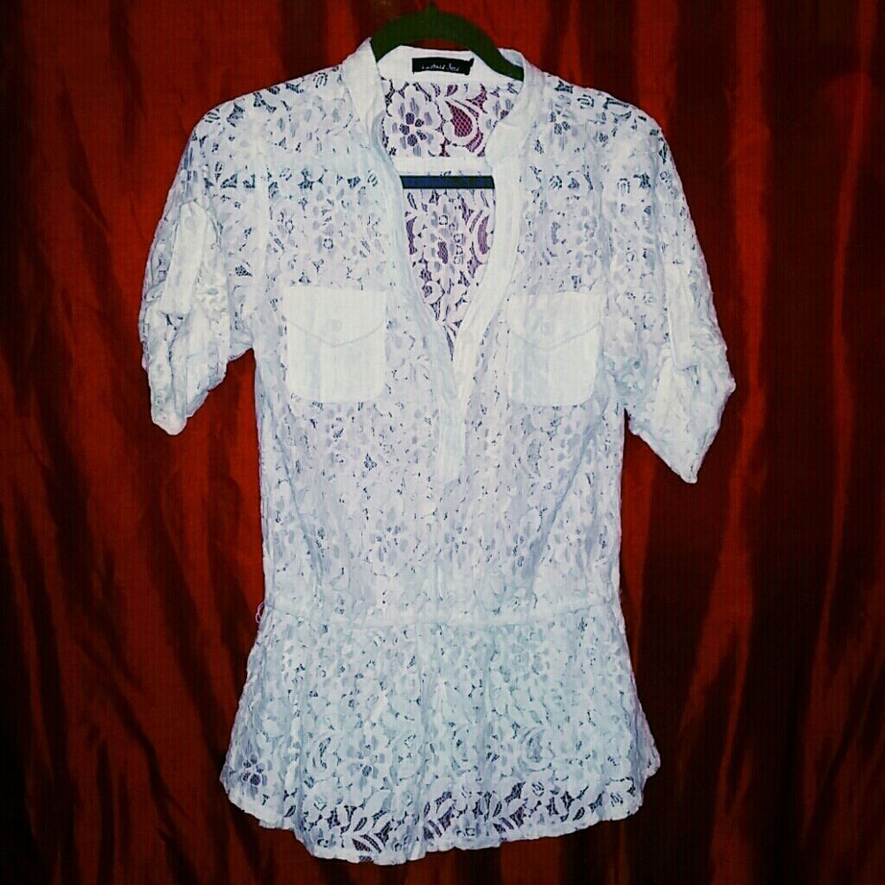 Lace V Neck Chic Blouse