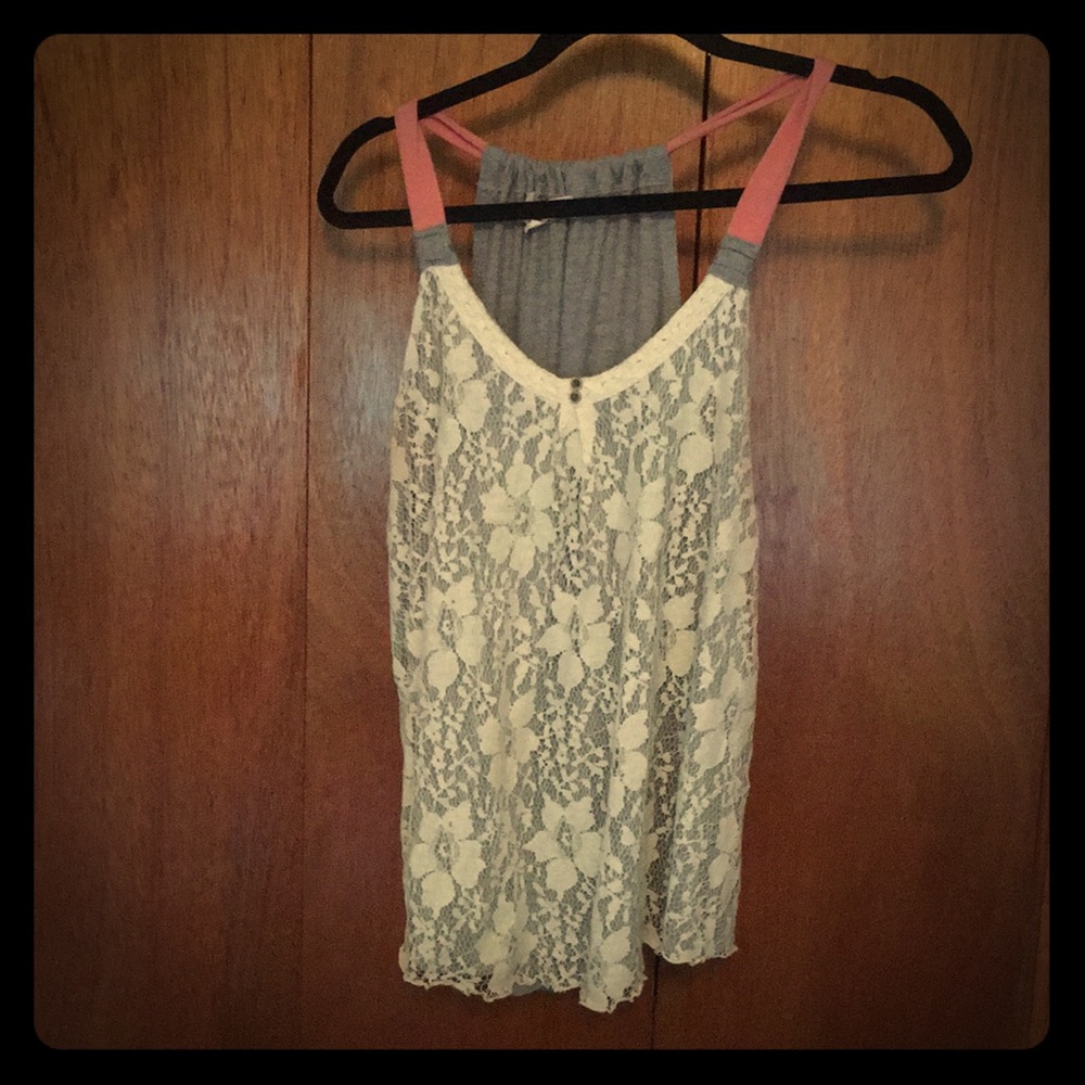 Flowy lace tank top