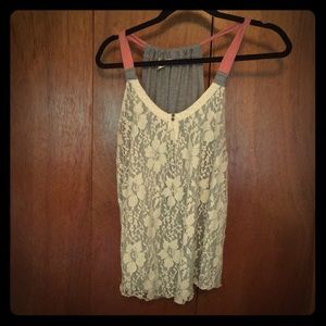 Flowy lace tank top